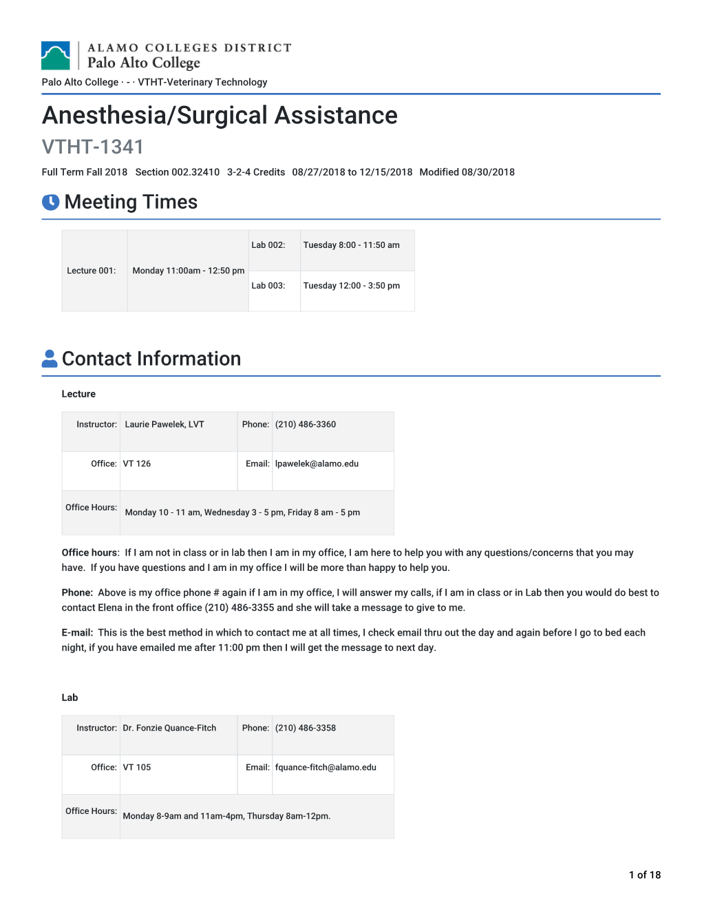 Anesthesia/Surgical Assistance &gt; Syllabus | Concourse