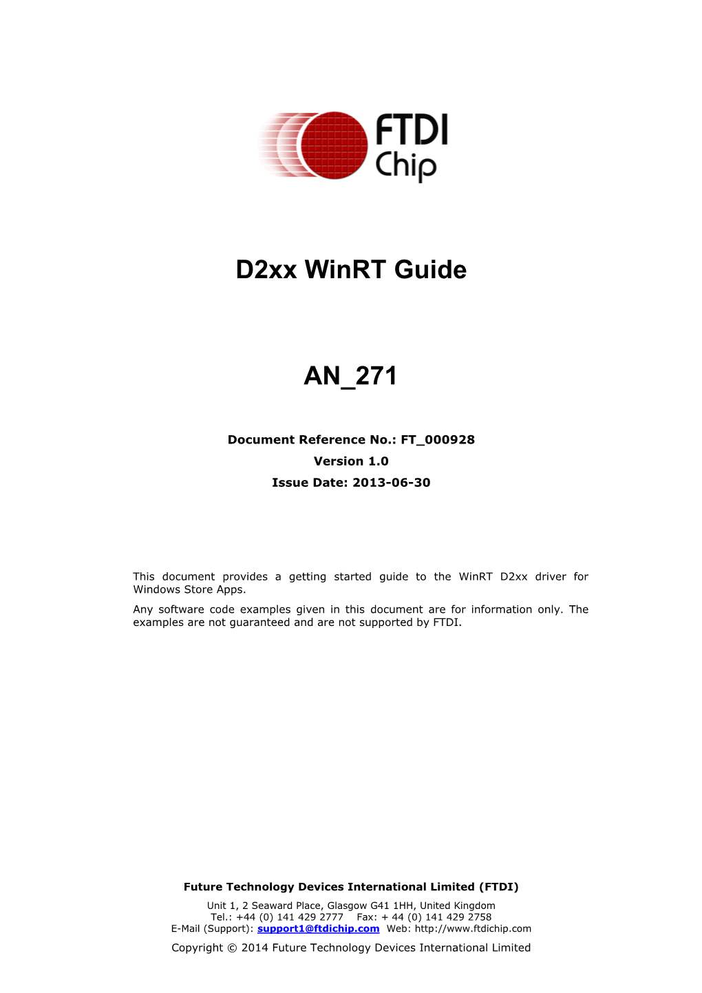 D2xx Winrt Guide an 271