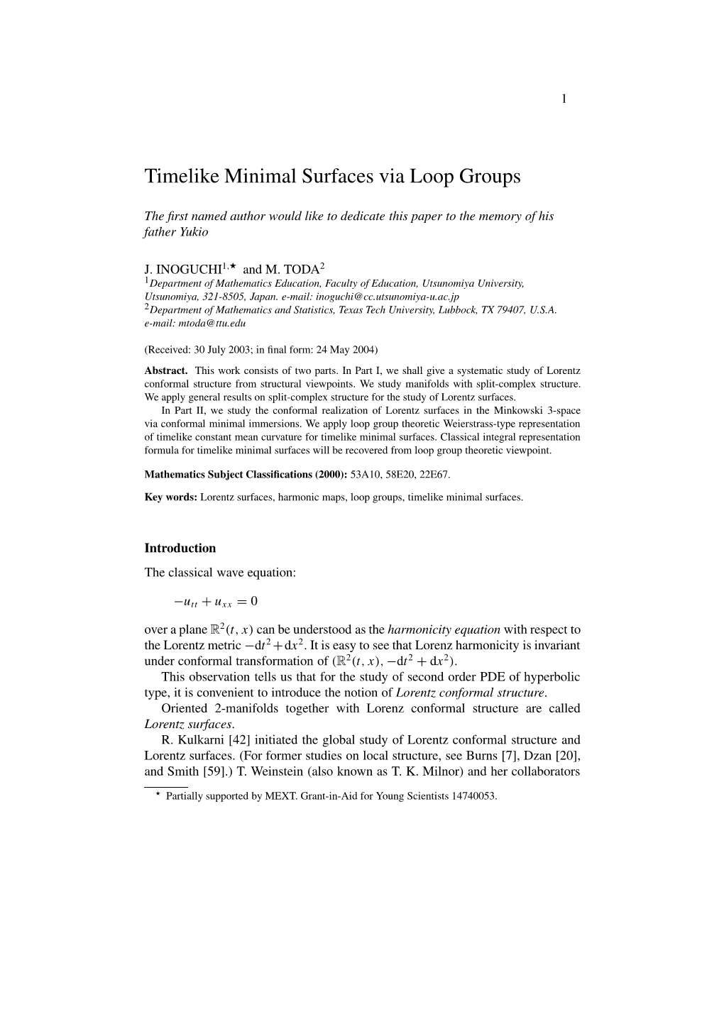 Timelike Minimal Surfaces Via Loop Groups