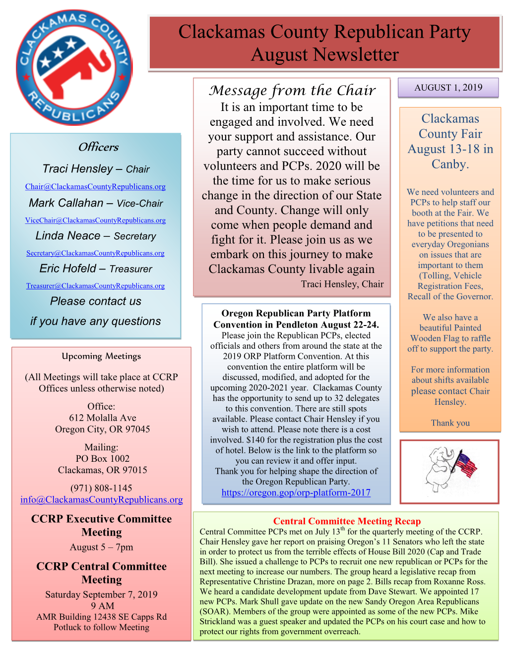 CCRP Newsletter August