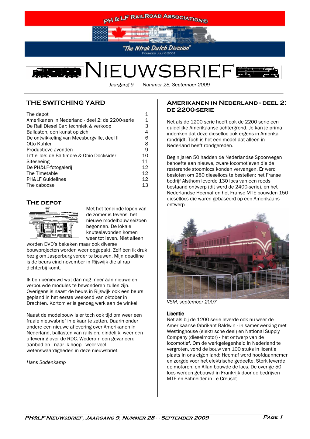 Nieuwsbrief Jaargang 9 Nummer 28, September 2009