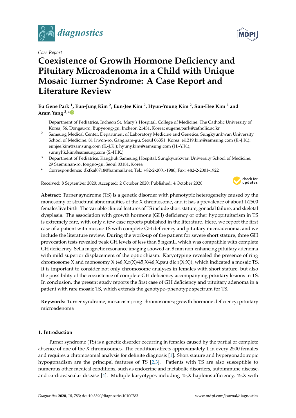 Coexistence of Growth Hormone Deficiency and Pituitary