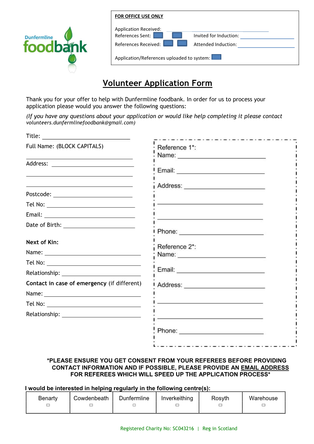 Volunteer Application Form