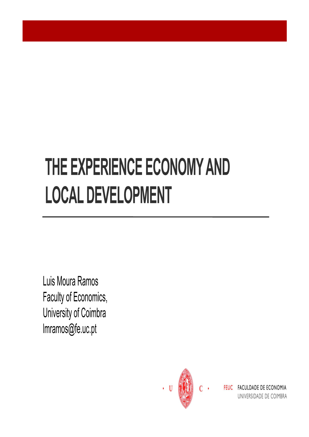The Experience Economy and Local Development