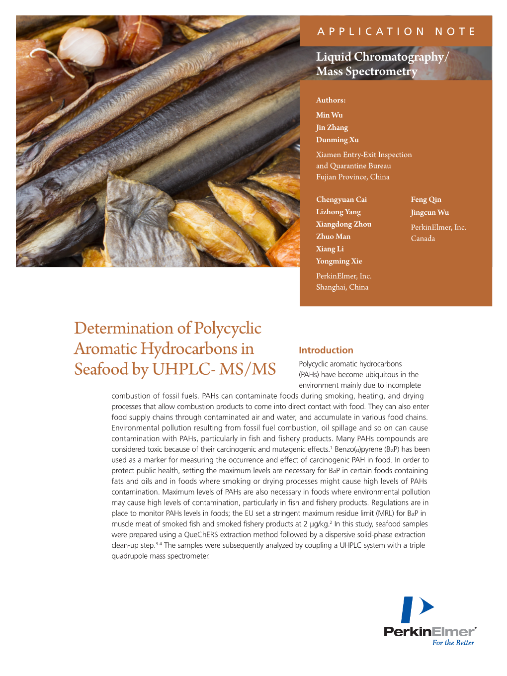 Polycyclic Aromatic Hydrocarbons in Seafood Application Note