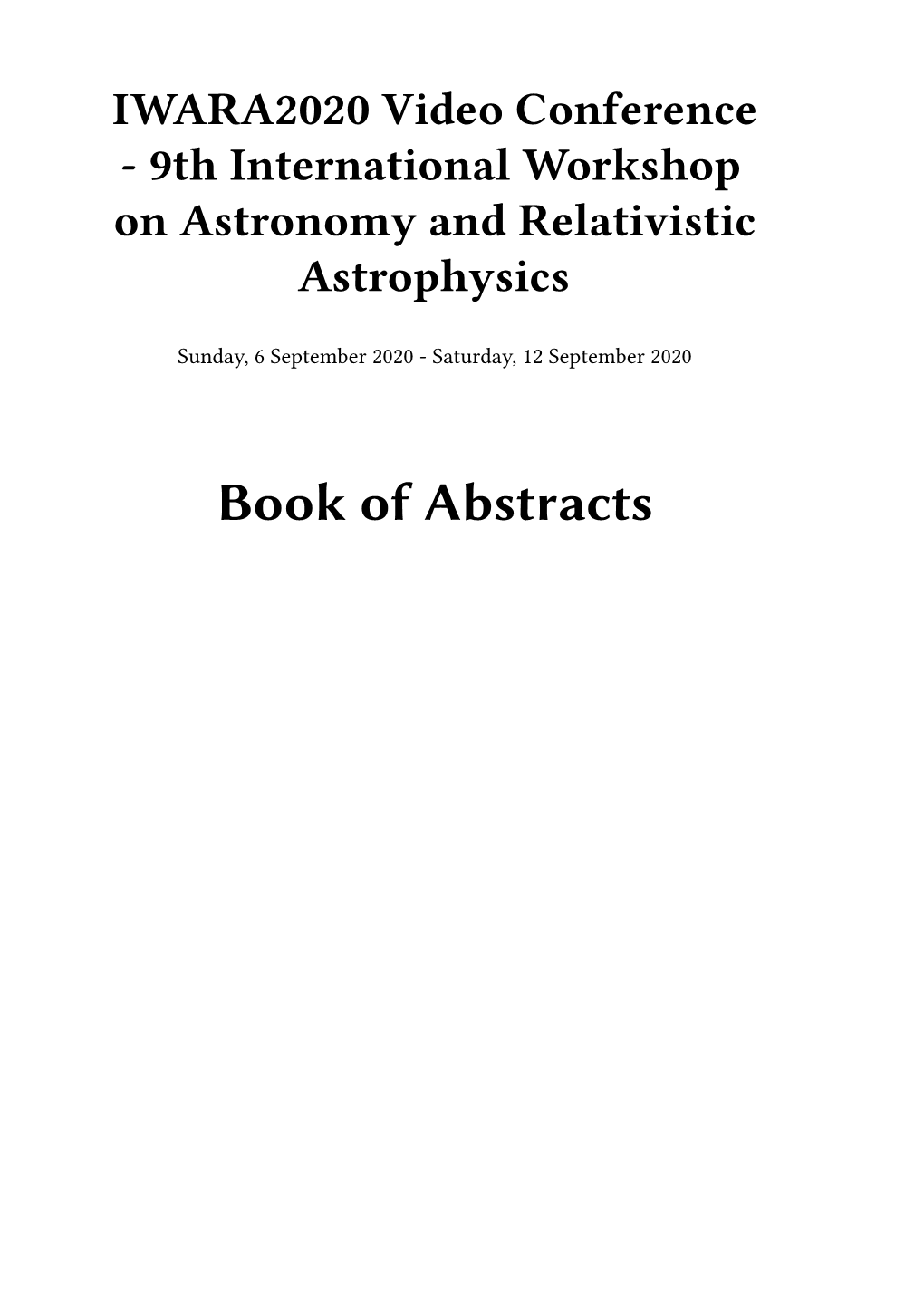 Book of Abstracts