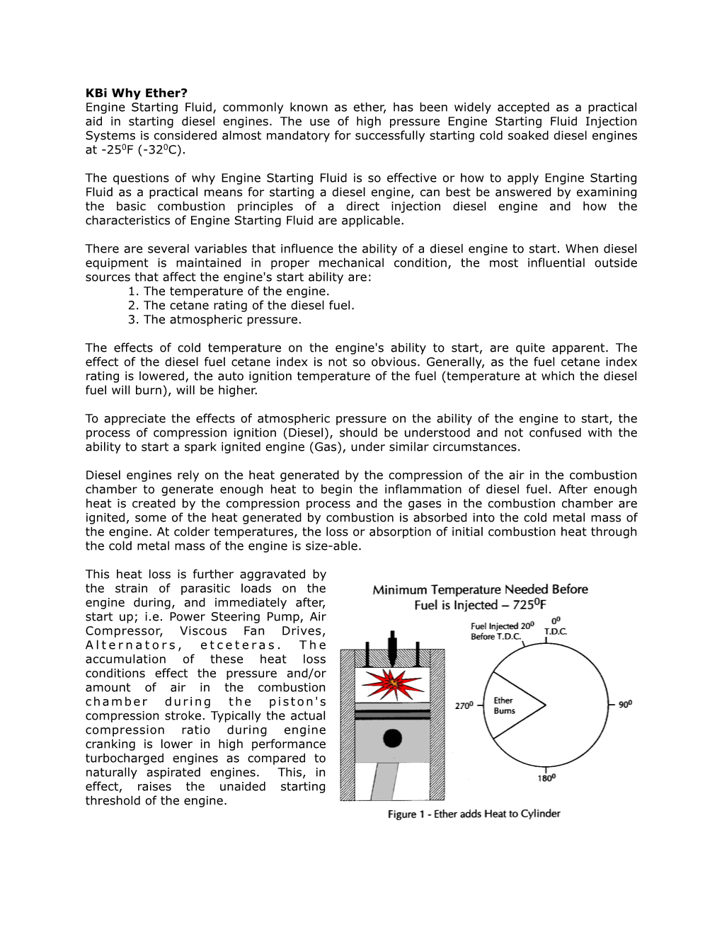 Engine Starting Fluid, Commonly Known As Ether, Has Been Widely Accepted As a Practical Aid in Starting Diesel Engines