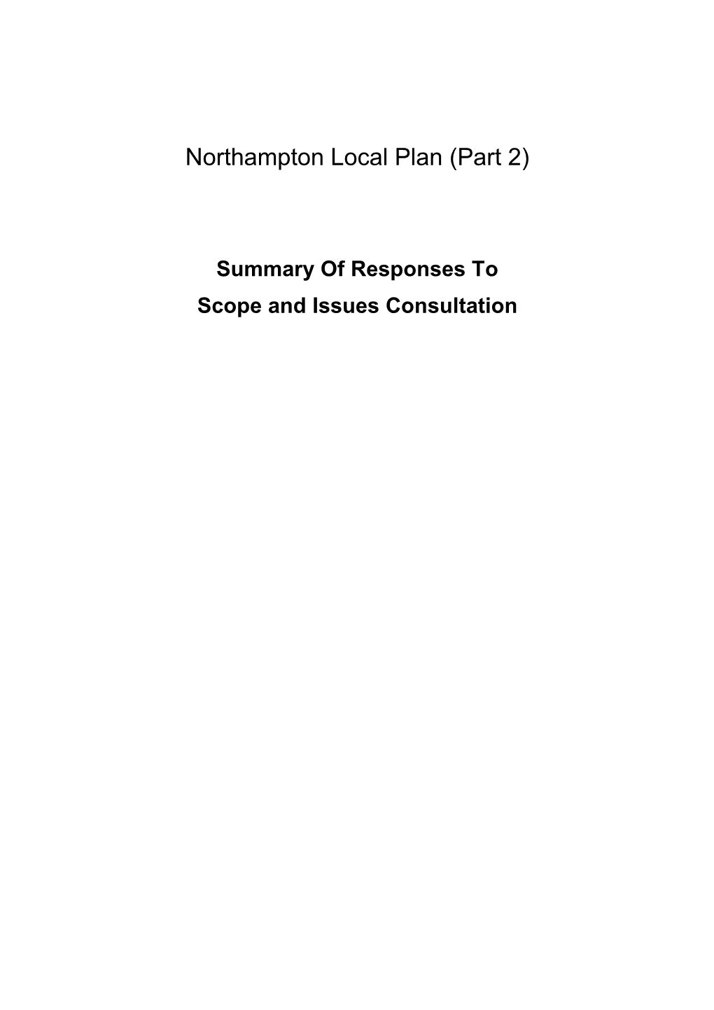 Summary of Responses to Scope and Issues Consultation (PDF Format, 308KB)