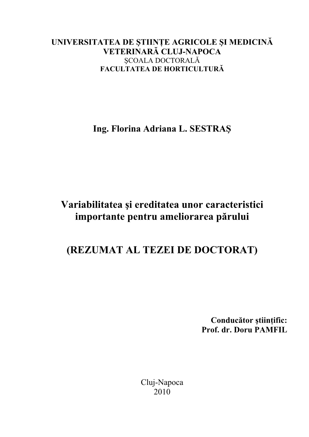 Rezumat Al Tezei De Doctorat)