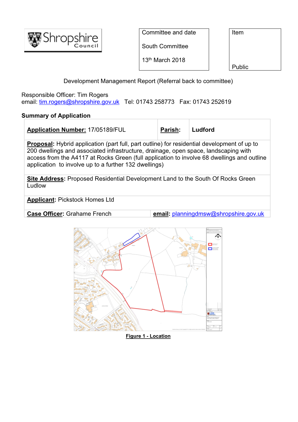 Proposed Residential Development Land to the South of Rocks Green, Ludlow