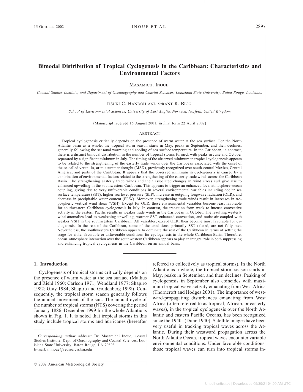 Bimodal Distribution of Tropical Cyclogenesis in the Caribbean: Characteristics and Environmental Factors