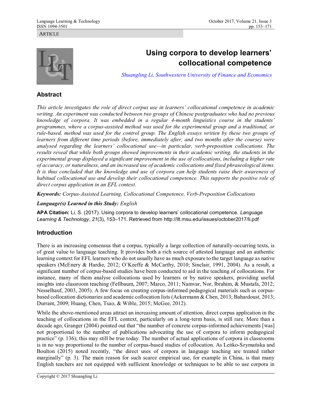 Using Corpora to Develop Learners' Collocational Competence