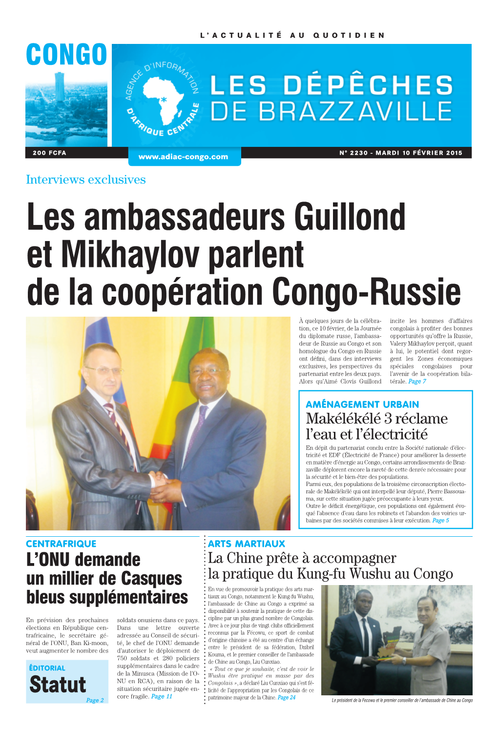 Les Ambassadeurs Guillond Et Mikhaylov Parlent De La Coopération