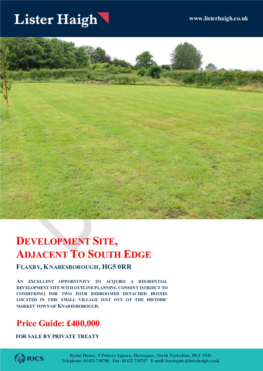 Development Site, Adjacent to South Edge Flaxby, Knaresborough, Hg5 0Rr