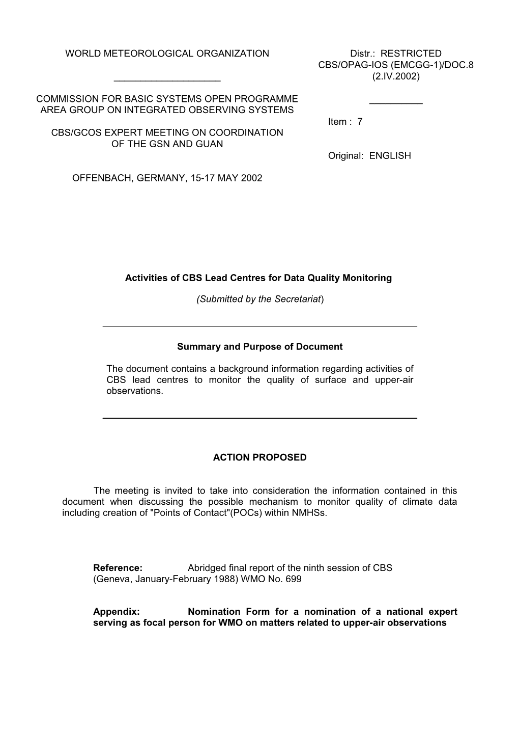 World Meteorological Organization s30