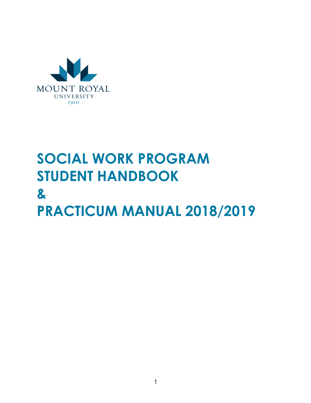 Social Work Program Student Handbook & Practicum Manual