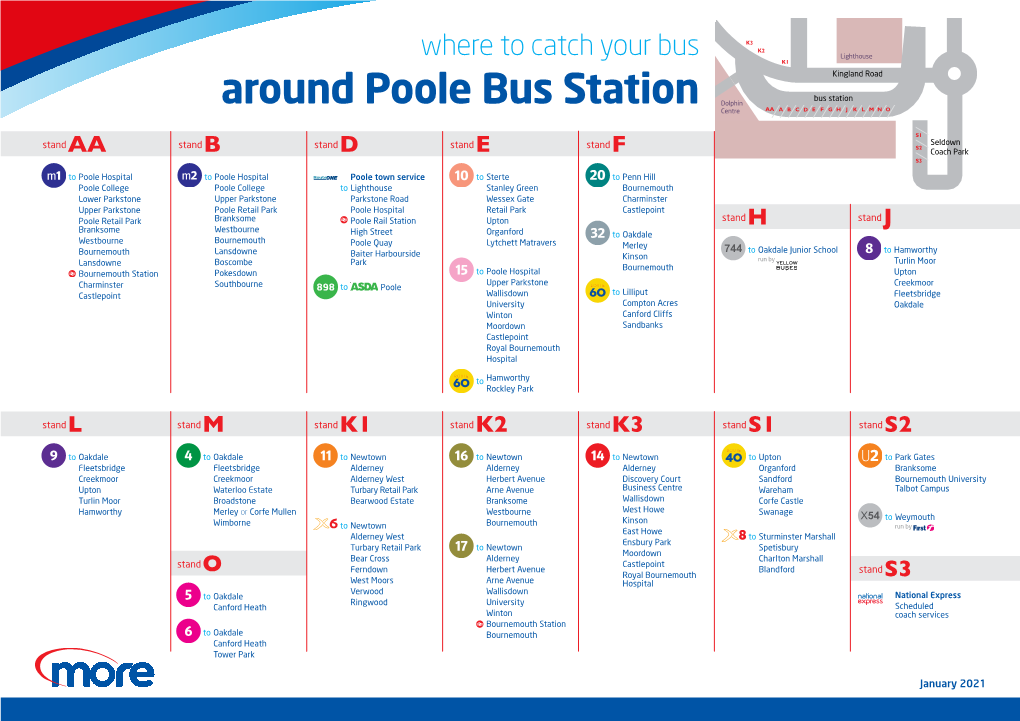 Around Poole Bus Station Dolphin Centre AA ABC D EFGH JKLMNO