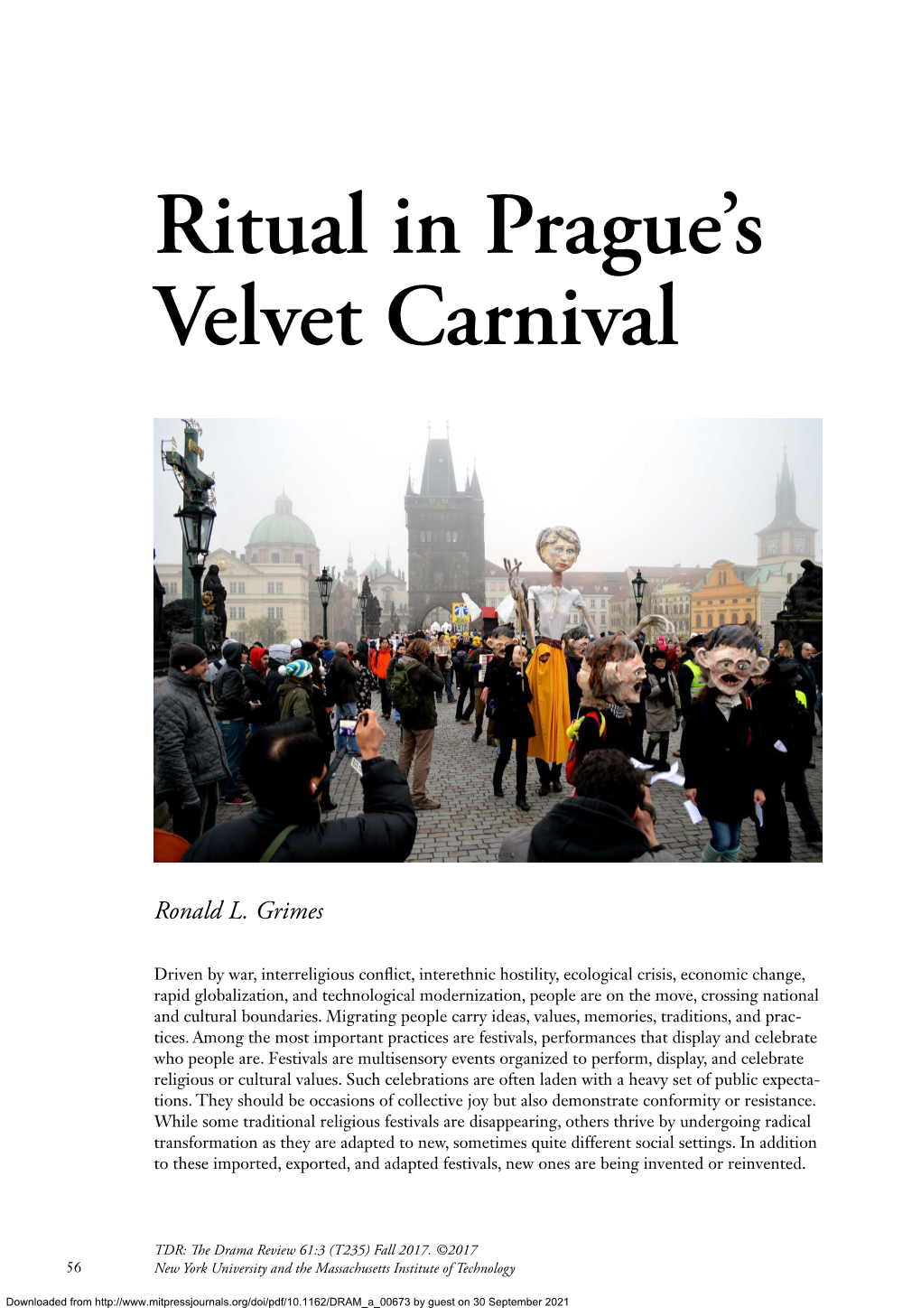 Ritual in Prague's Velvet Carnival