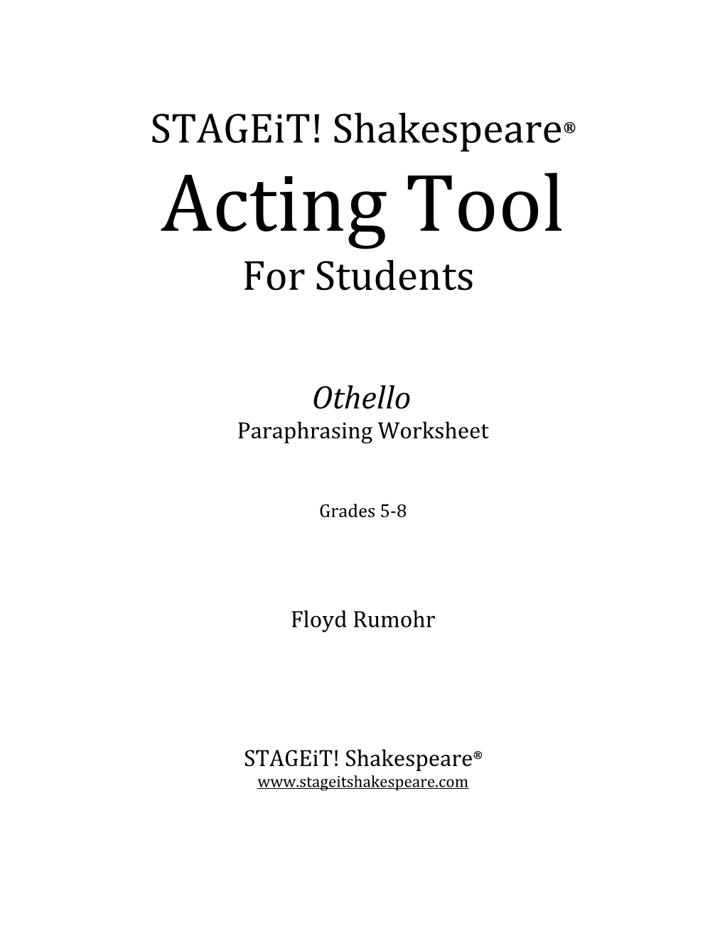 Stageit! Shakespeare