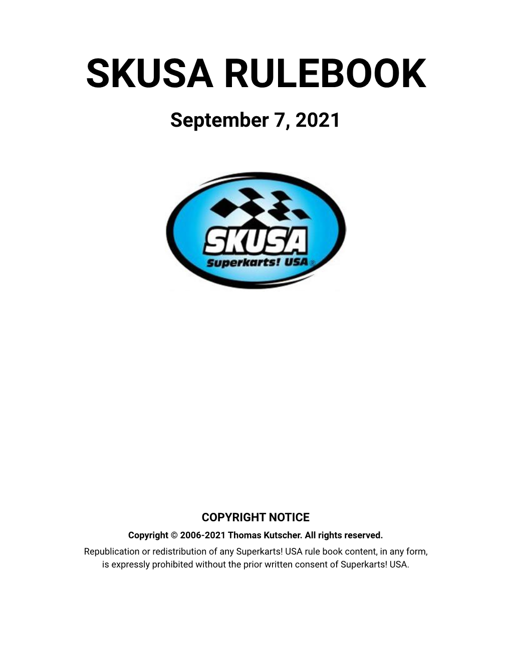 2021 SKUSA Rulebook