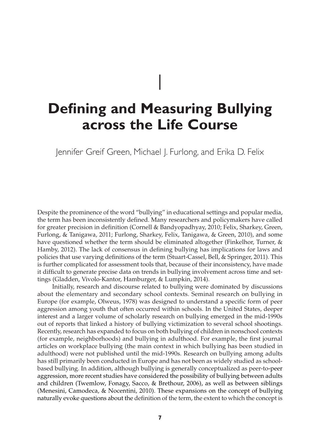 Defining and Measuring Bullying Across the Life Course