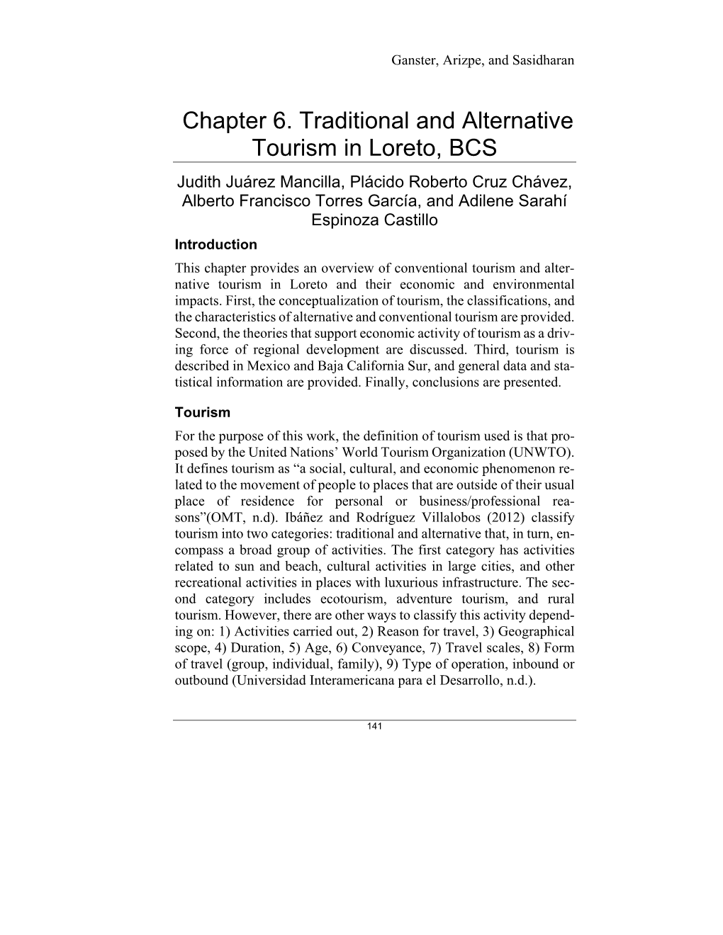Chapter 6. Traditional and Alternative Tourism in Loreto