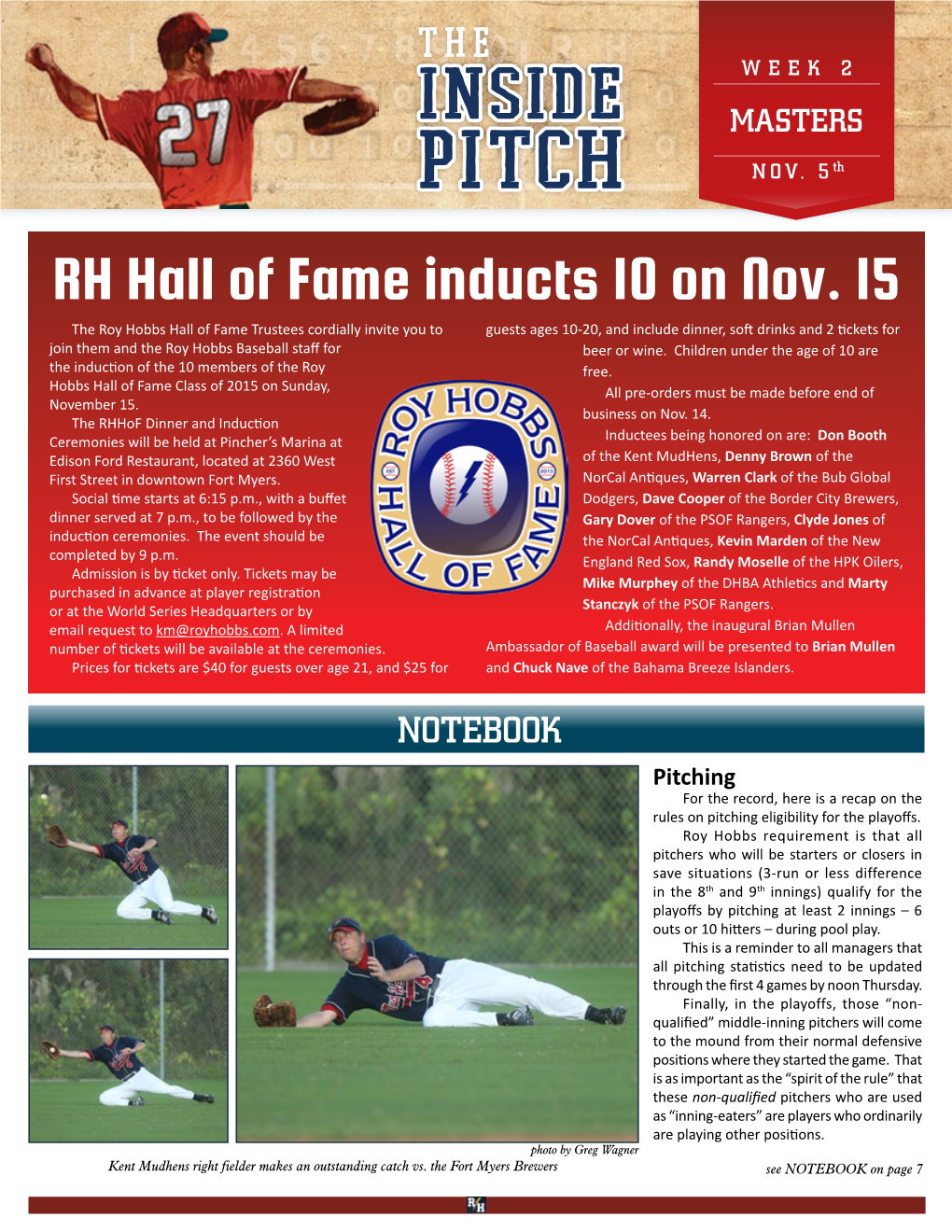 RH Hall of Fame Inducts 10 on Nov. 15