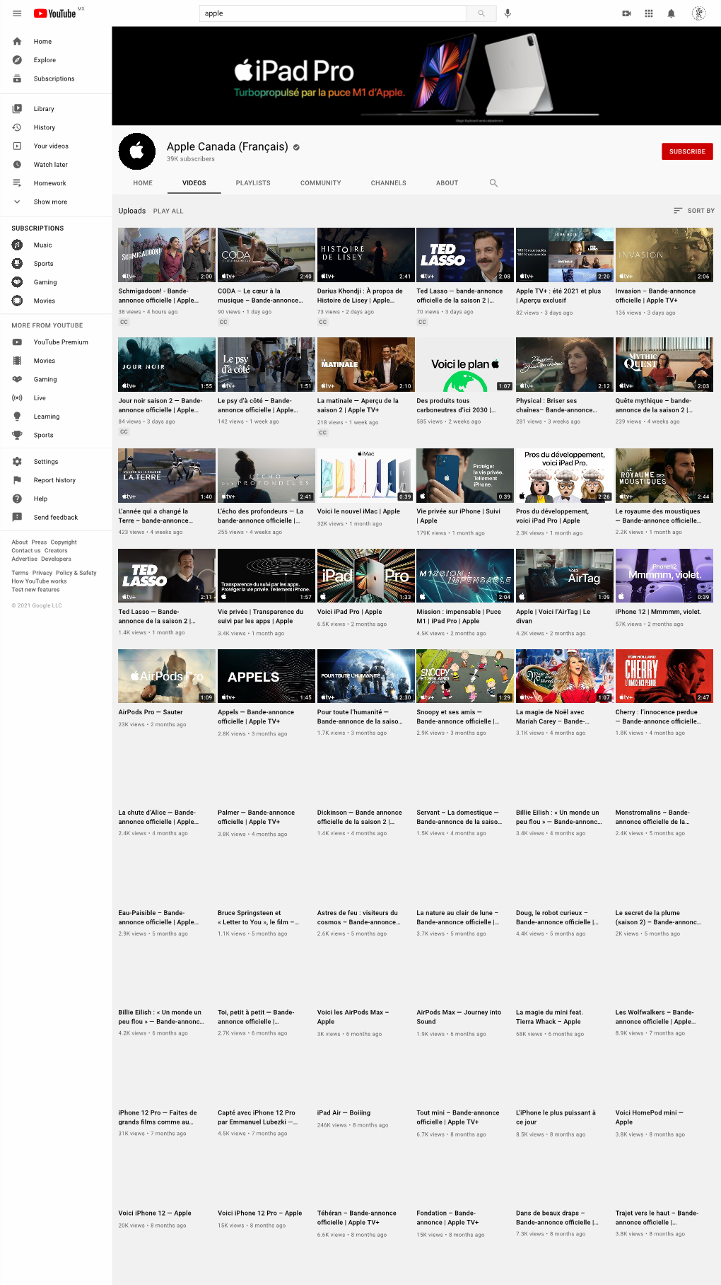 Apple Canada (Français) SUBSCRIBE 39K Subscribers Watch Later