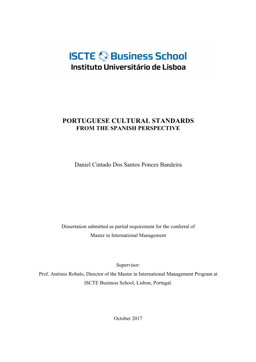 Portuguese Cultural Standards from the Spanish Perspective