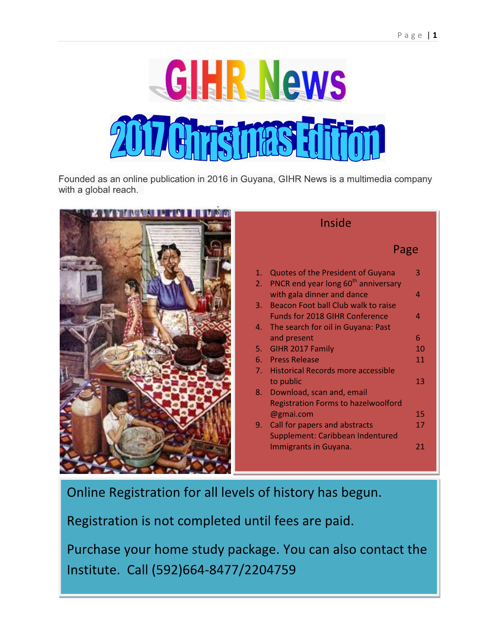 GIHR News 2017 Christmas Edition