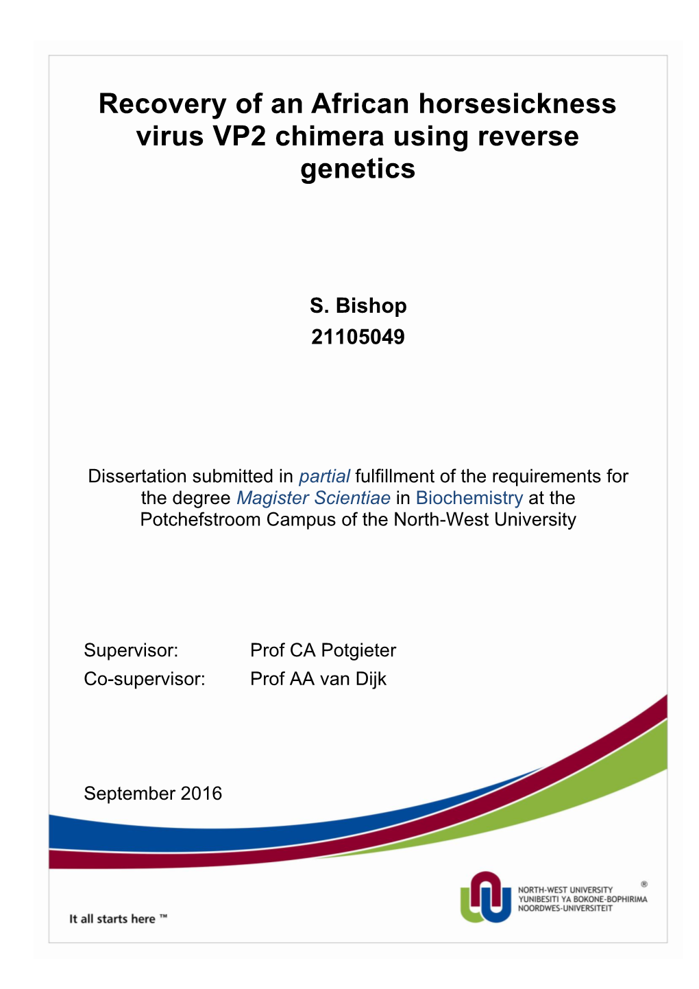 Recovery of an African Horsesickness Virus VP2 Chimera Using Reverse Genetics