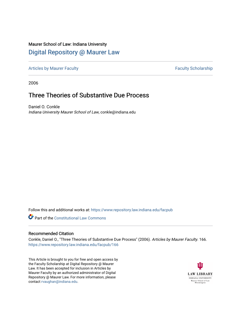 Three Theories of Substantive Due Process