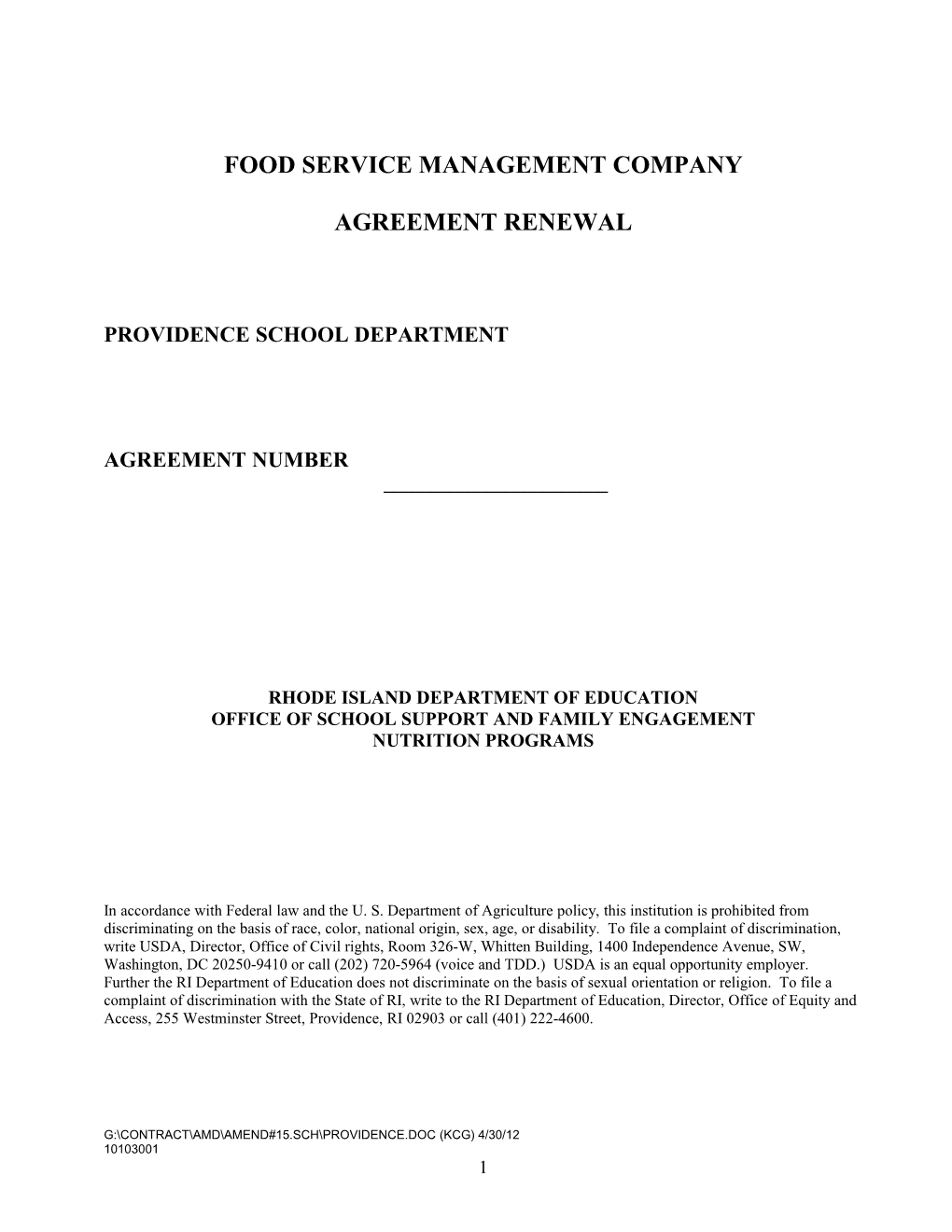 Food Service Management Company