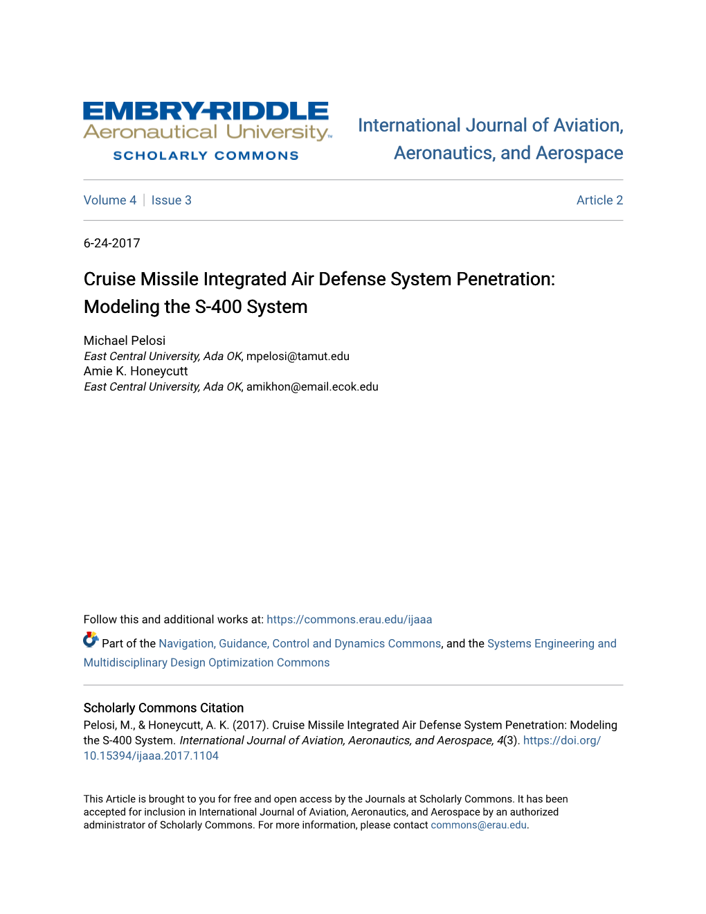 Cruise Missile Integrated Air Defense System Penetration: Modeling the S-400 System