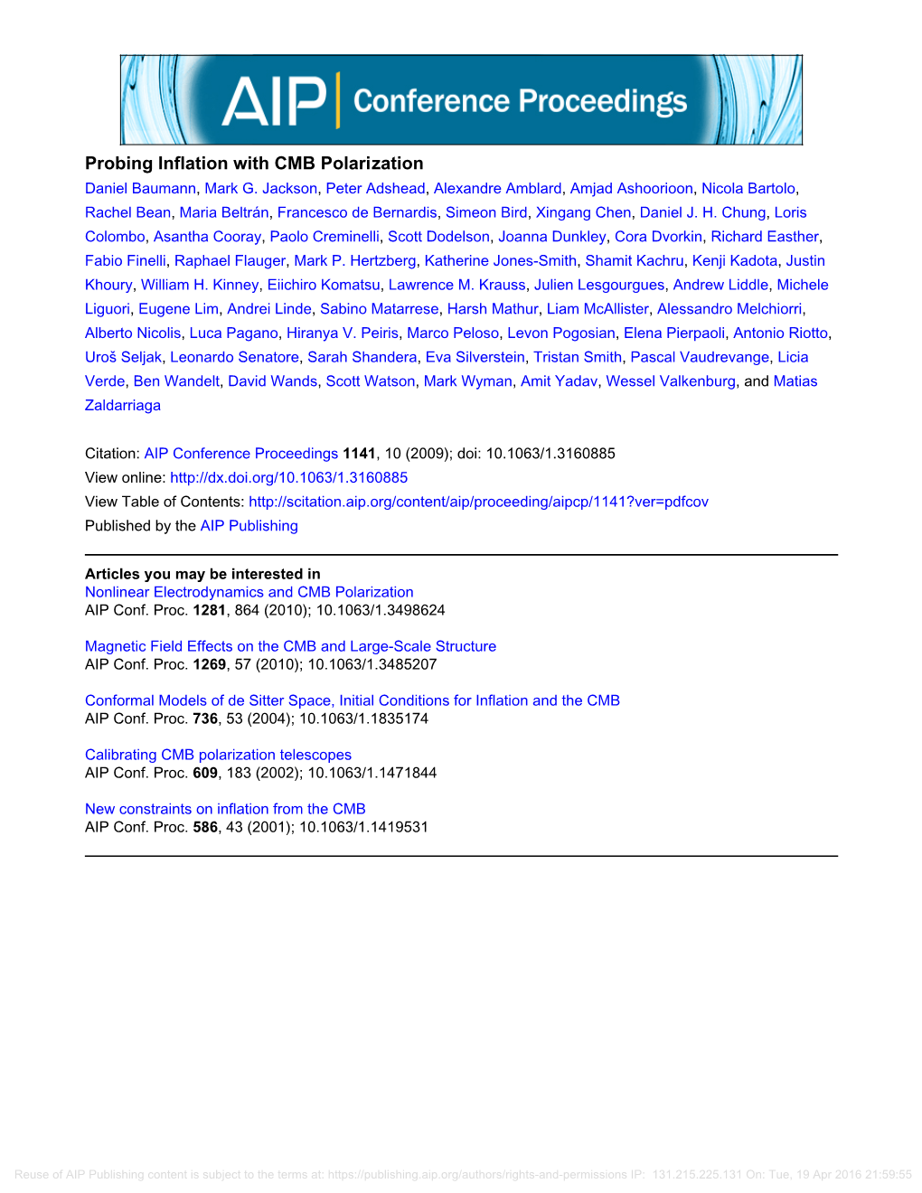 Probing Inflation with CMB Polarization Daniel Baumann, Mark G