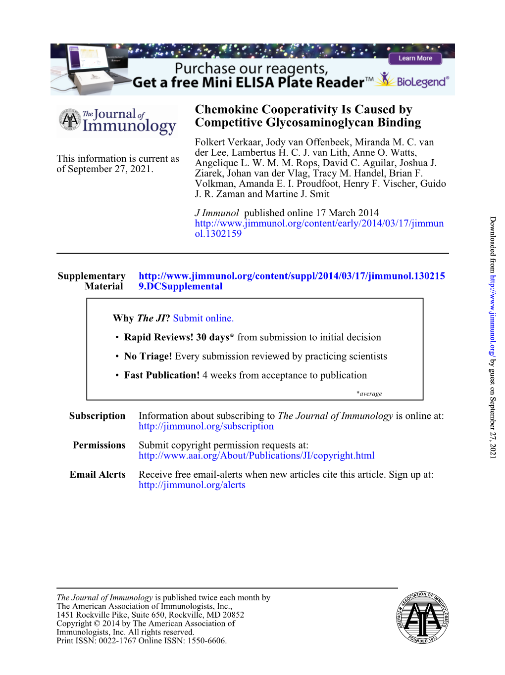 Competitive Glycosaminoglycan Binding Chemokine Cooperativity Is