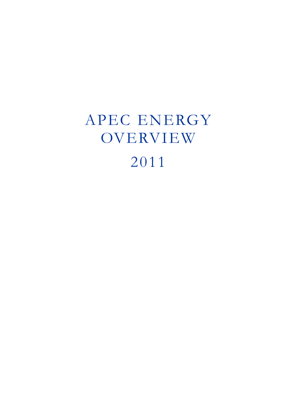 Apec Energy Overview 2011 Foreword