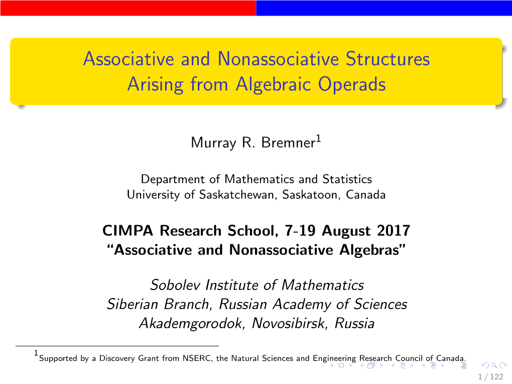 Associative and Nonassociative Structures Arising from Algebraic Operads