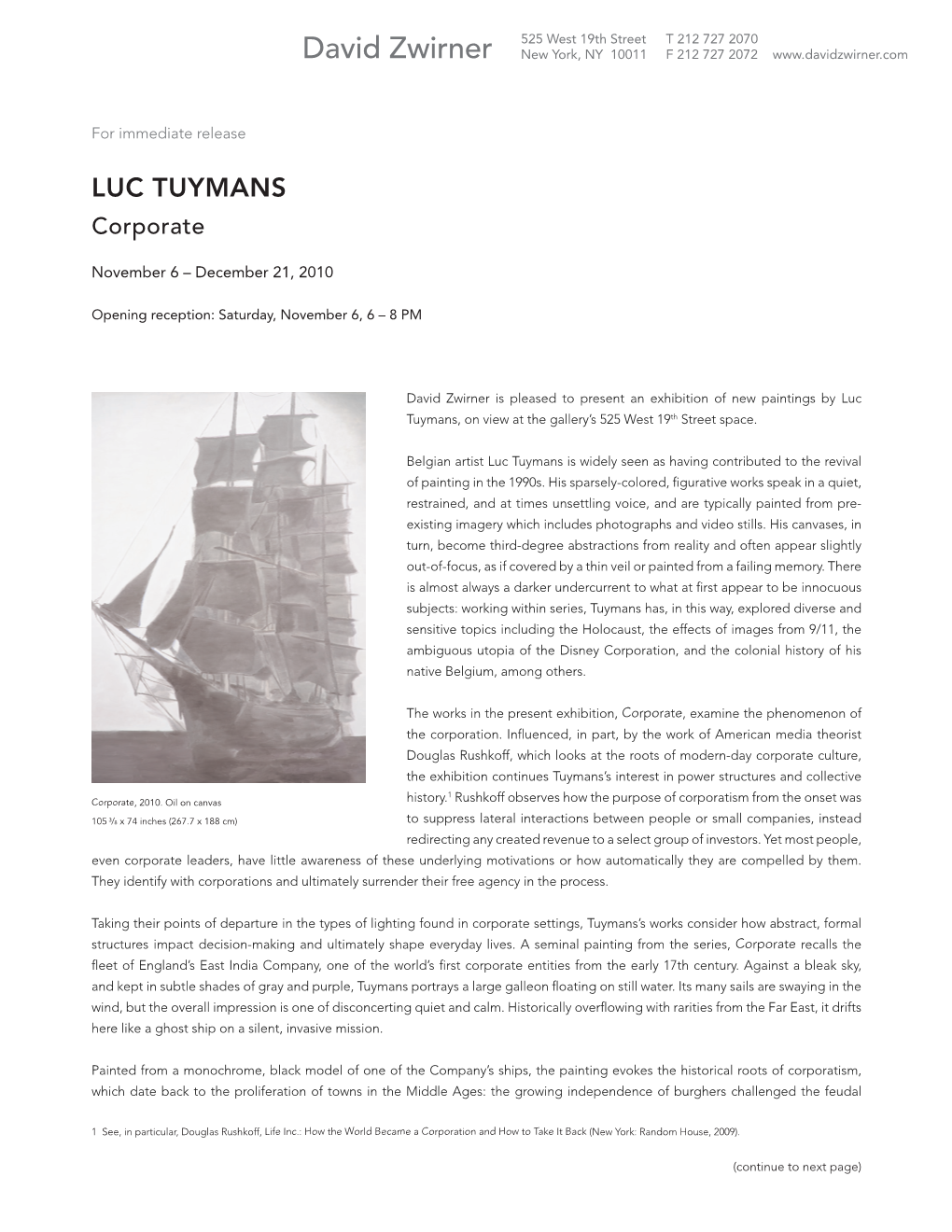 LUC TUYMANS Corporate
