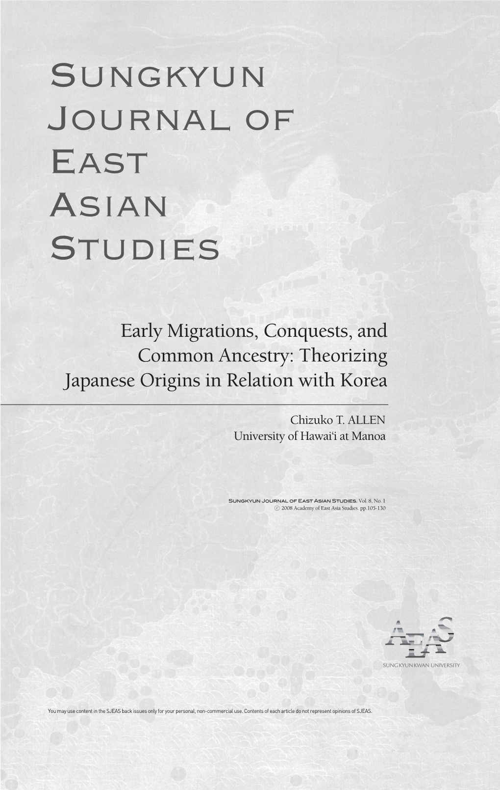 Sungkyun Journal of East Asian Studies