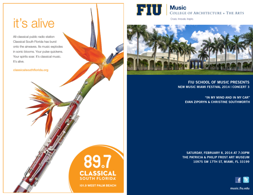 Fiu School of Music Presents New Music Miami Festival 2014 | Concert 3