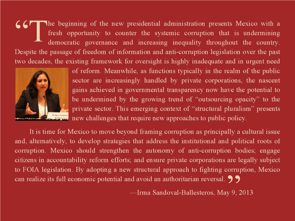 “Transparency and the Struggle for Accountability in Mexico”