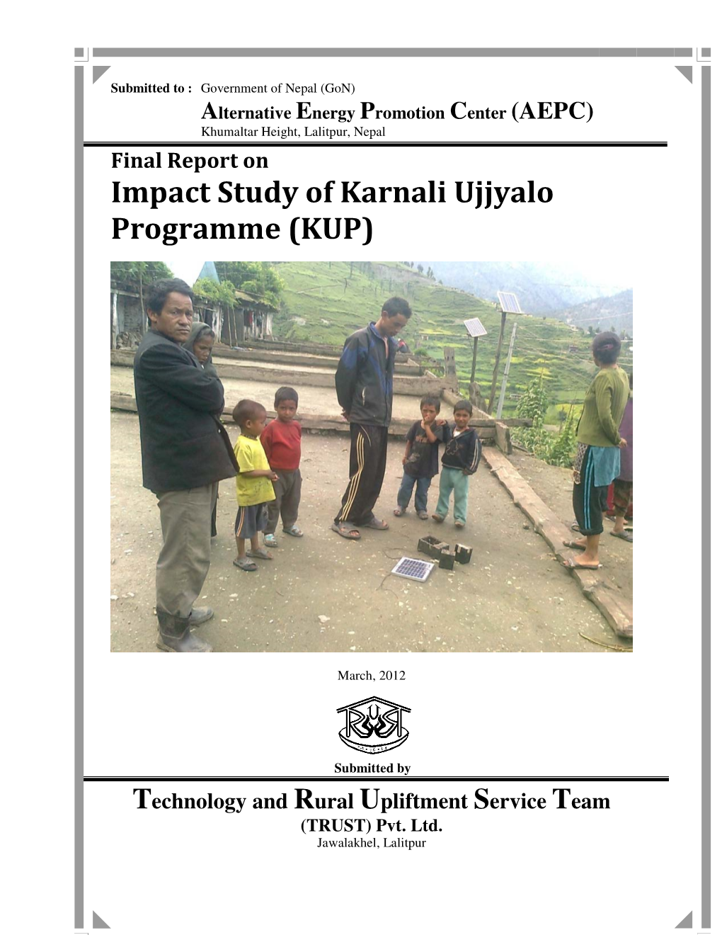 Impact Study of Karnali Ujjyalo Programme (KUP)