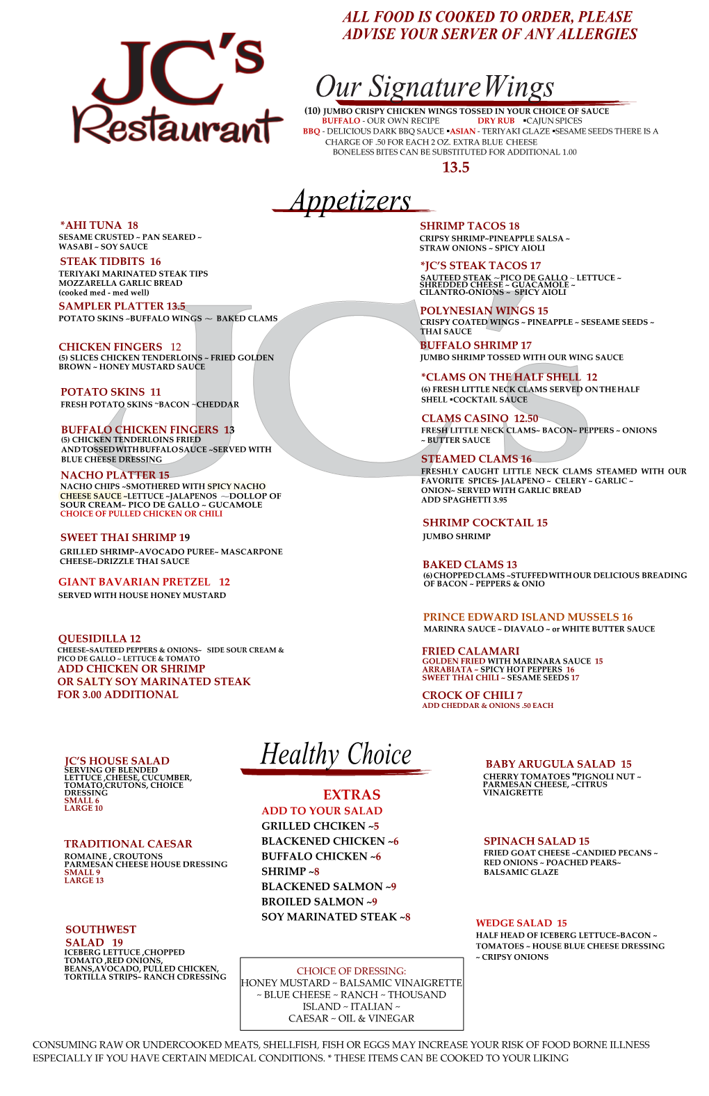 Jcs Menu 11X17