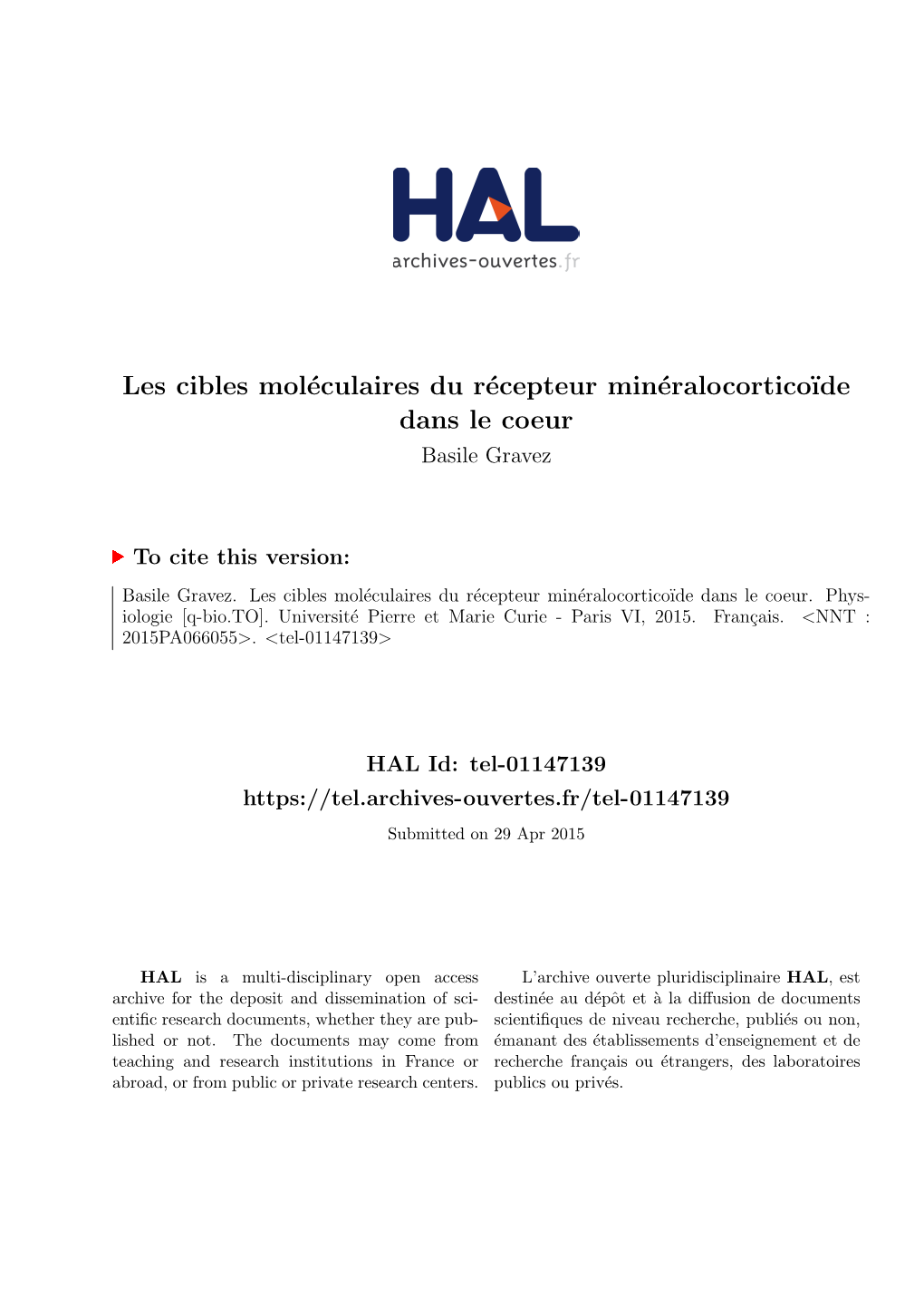 Les Cibles Moléculaires Du Récepteur Minéralocorticoïde Dans Le Coeur