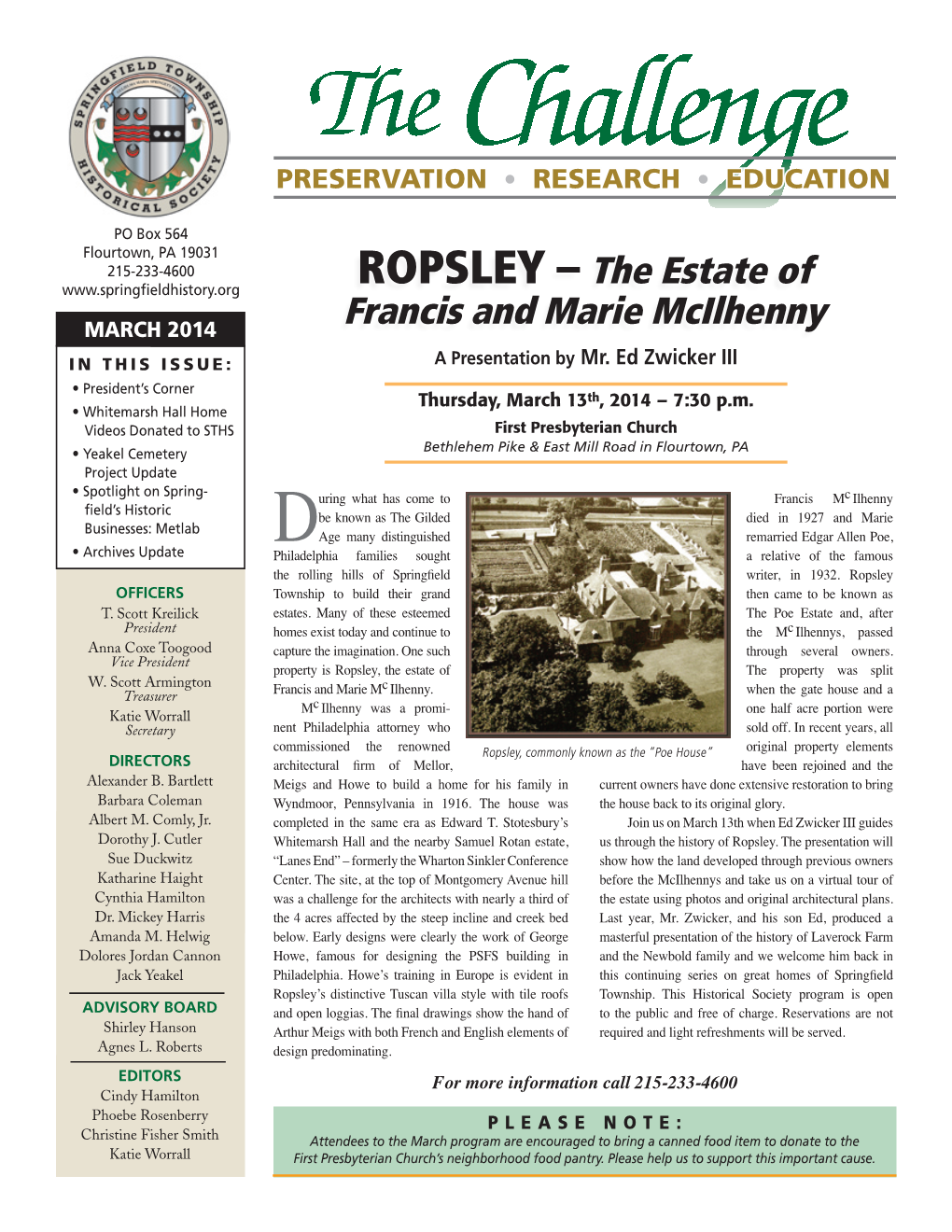 ROPSLEY – the Estate of Francis and Marie Mcilhenny