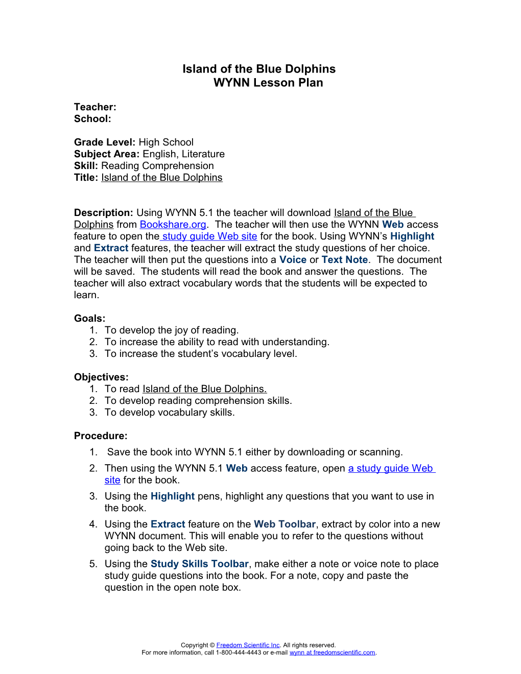 Sample Lesson Plan Format