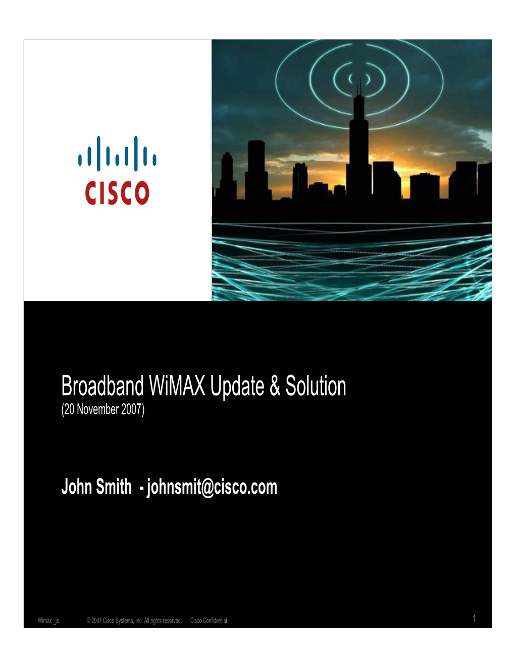 Broadband Wimax Update & Solution