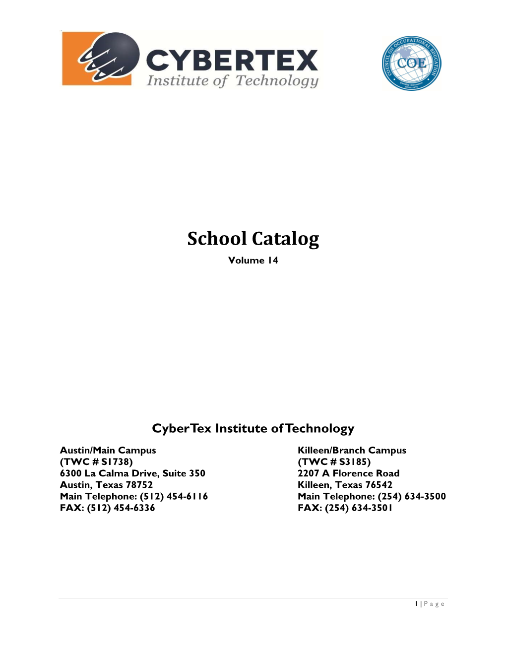 School Catalog Volume 14