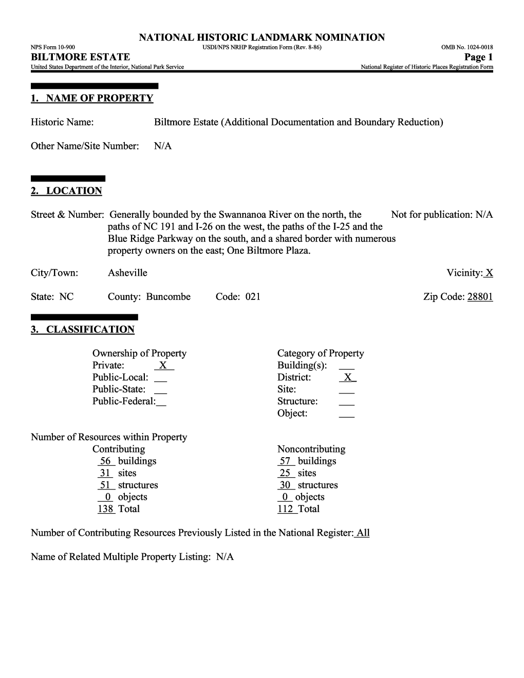 BILTMORE ESTATE Page 1 United States Department of the Interior, National Park Service______National Register of Historic Places Registration Form